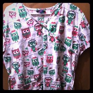 Owl Scrub Top